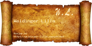 Weidinger Lilla névjegykártya